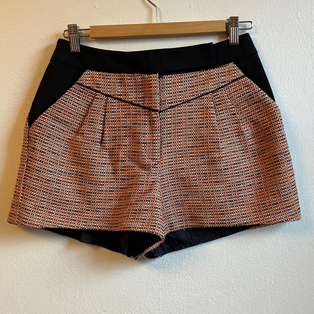Cue Black and Orange High Waist Dressy Women's Shorts. Made in Australia 🇦🇺
